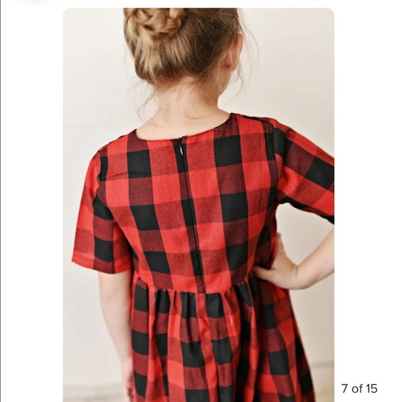 Girls Buffalo plaid dress - Picture 5 of 5